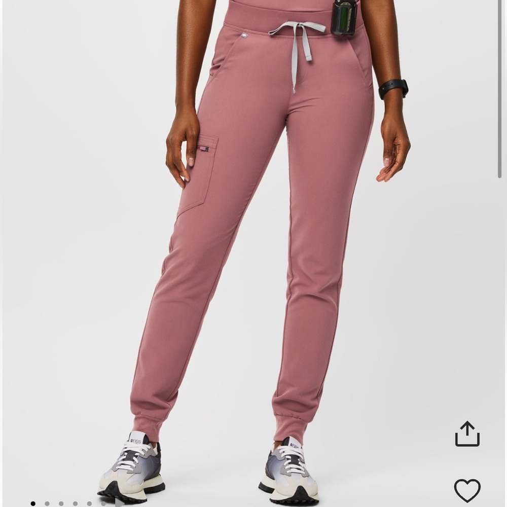 Figs Mauve High Waisted Zamora Scrub Joggers